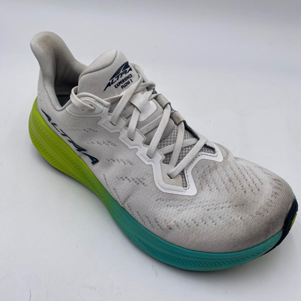 Altra Experience Flow 2 Running Shoes Mens 8.5 White Teal Lime Mesh AL0A85RE102